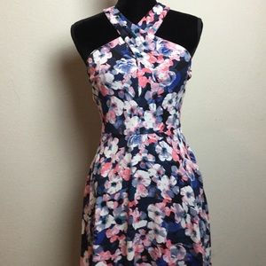 Express Floral Halter cross Dress size 4